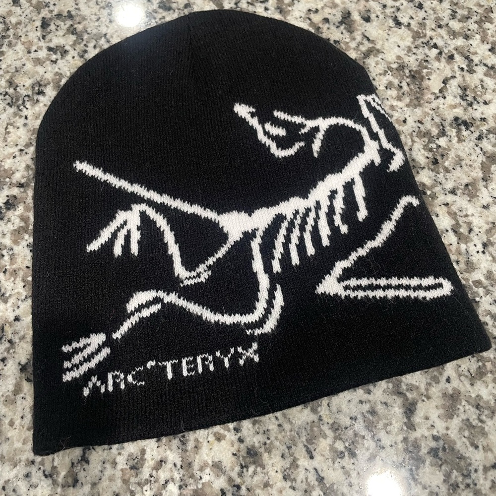 Arc'teryx Black Beanie with White Logo